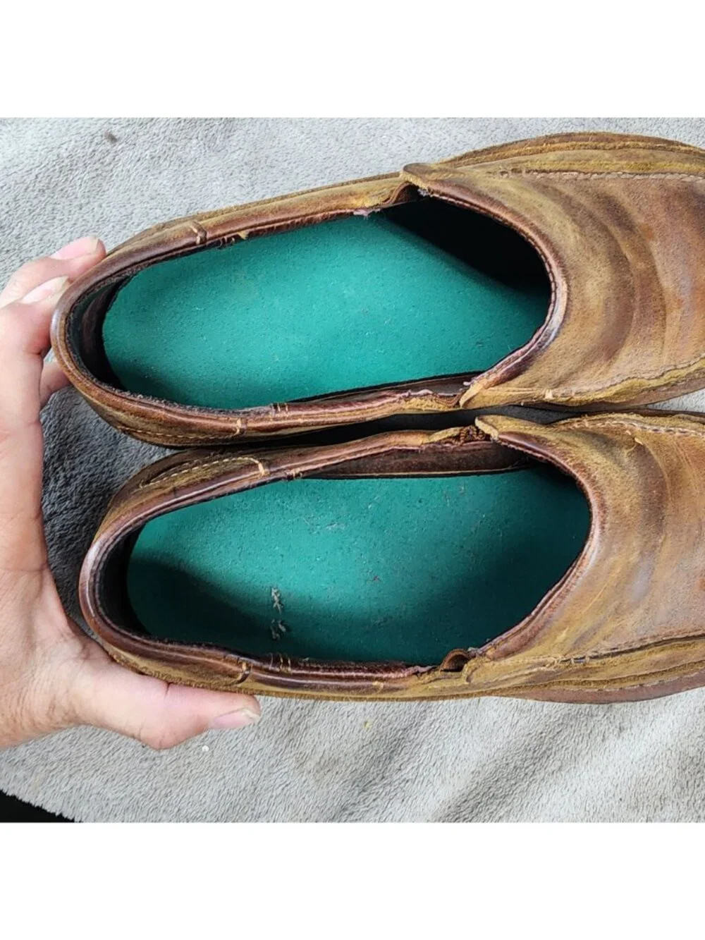Clarks Shoes Mens Size 9 Brown Leather Senator Slip On Loafers *Read*